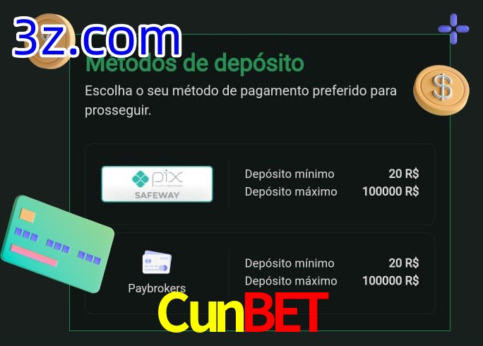 O cassino Cunbet oferece uma grande variedade de métodos de pagamento